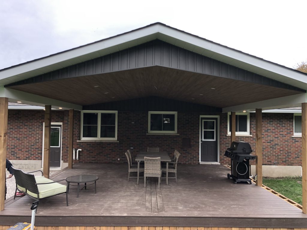 Covered deck and outdoor seating area
