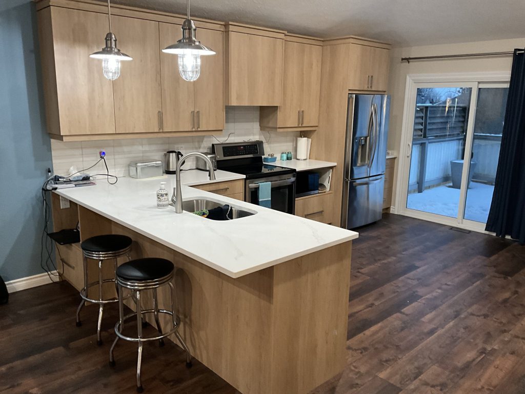 Open kitchen and living space after renovation