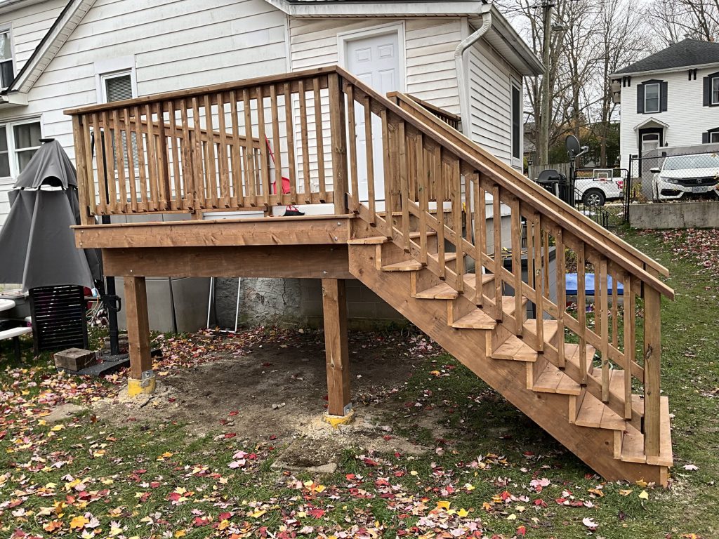 Side view of the newly installed deck