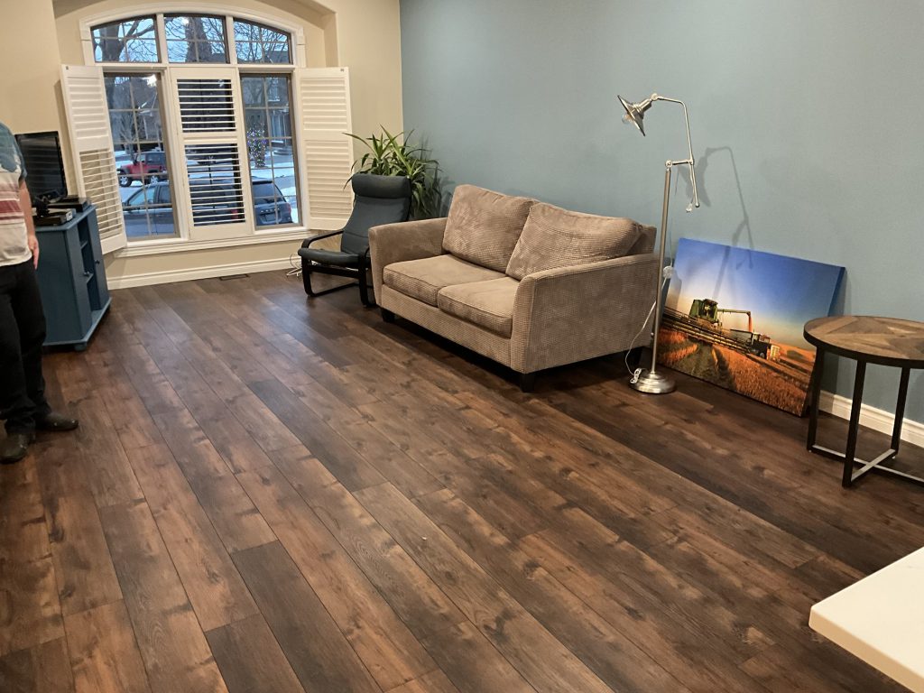 New main floor flooring in the living area