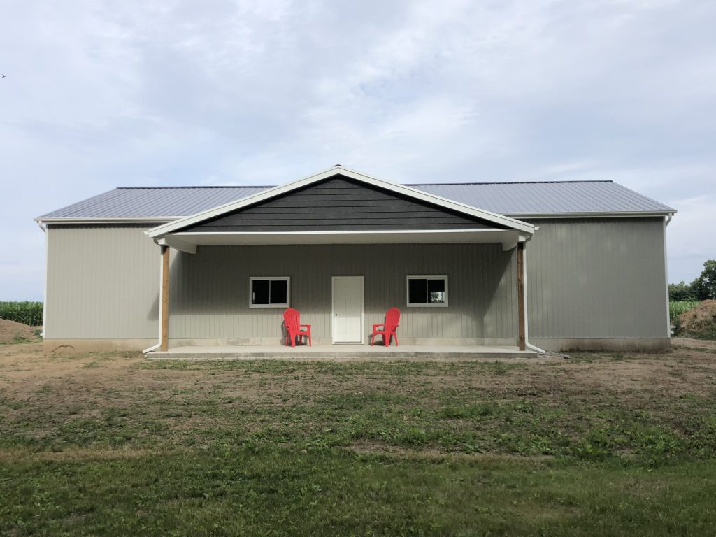 Front facade of the finished residential shop